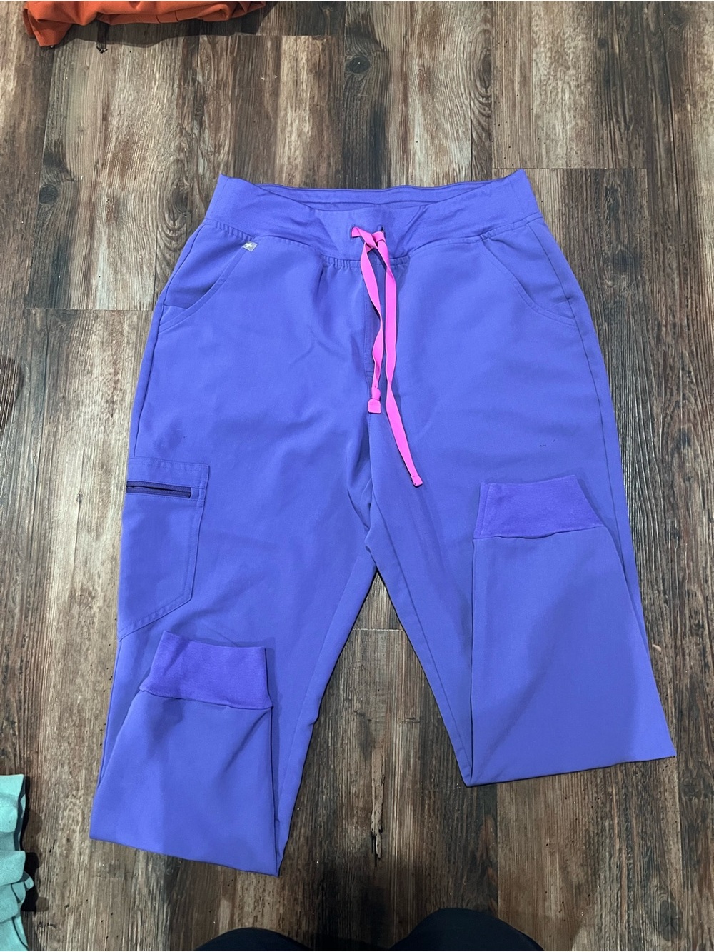 FIGS Amethyst Joggers with Pink Drawstring